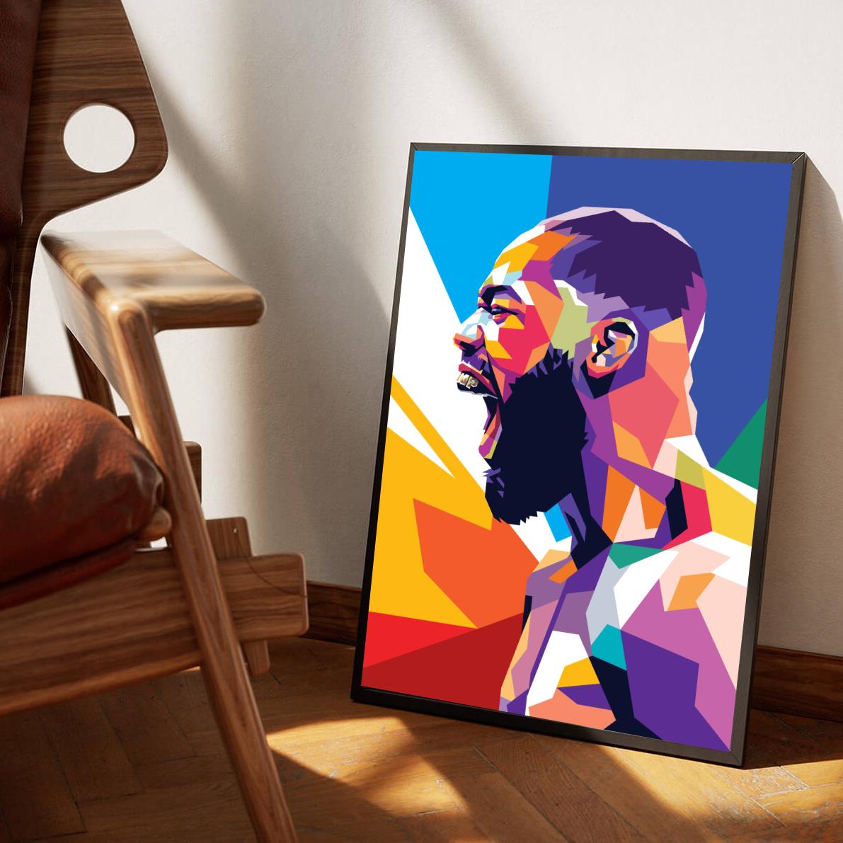 Jon Jones Blue Pop Art UFC poster sfeerbeeld 1