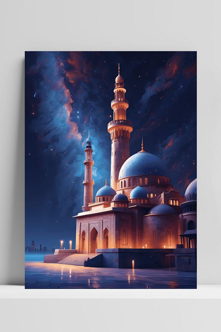 Arabische Moskee op 3mm aluminium dibond