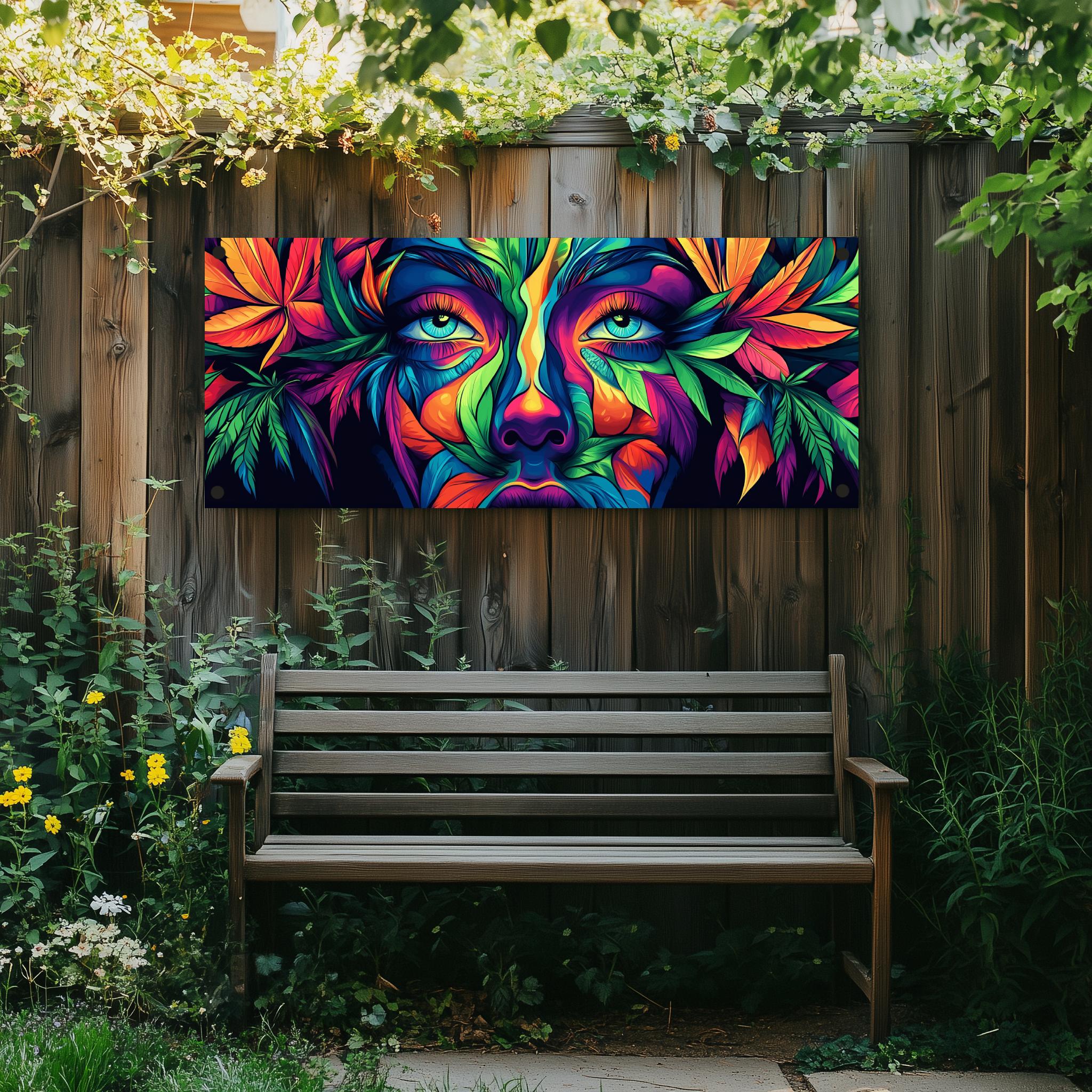 Tuinposter Cannabis Godin sfeerbeeld 1