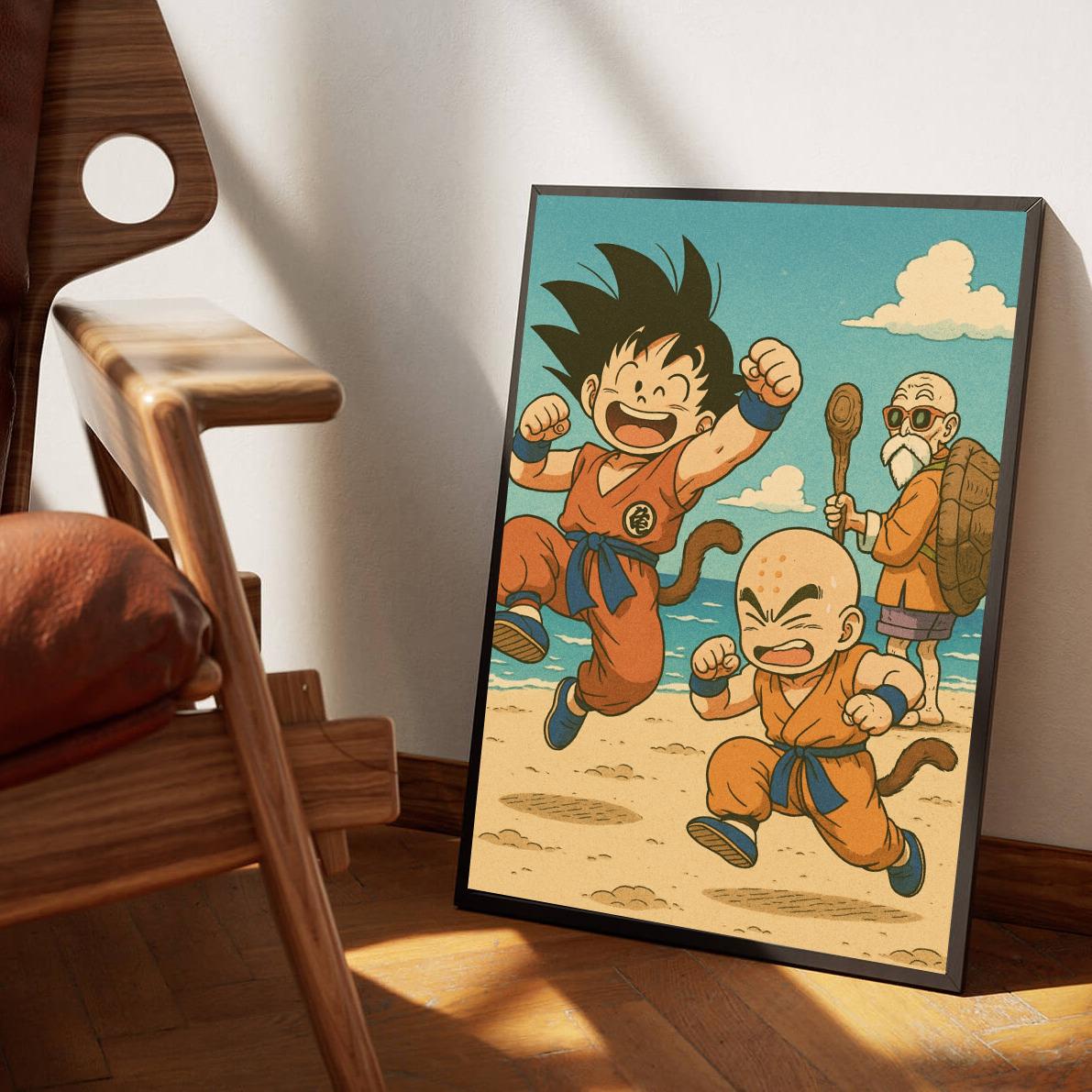 Goku Krillin Master Roshi Dragon Ball poster sfeerbeeld 3
