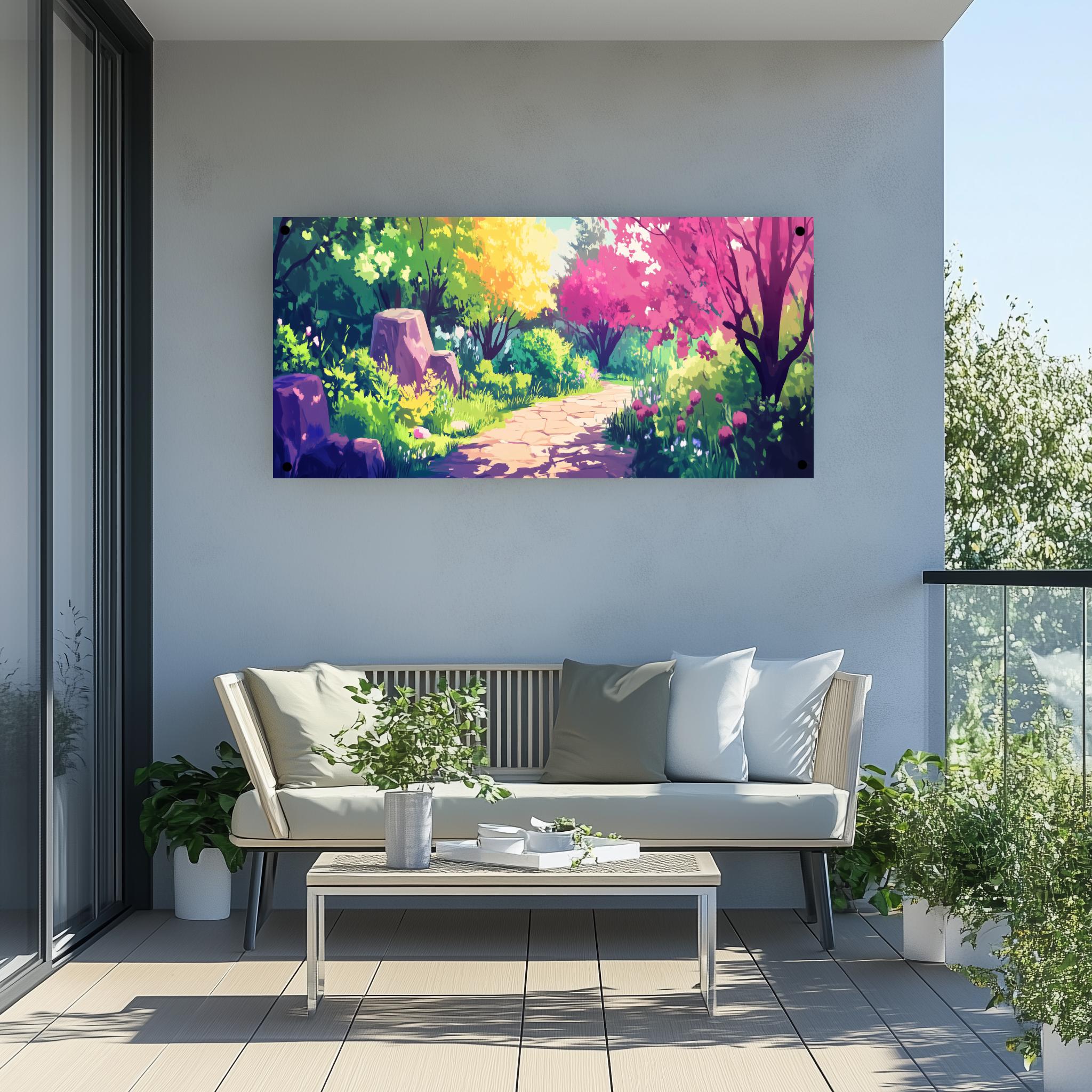 Tuinposter Zomer Steenpad sfeerbeeld 4