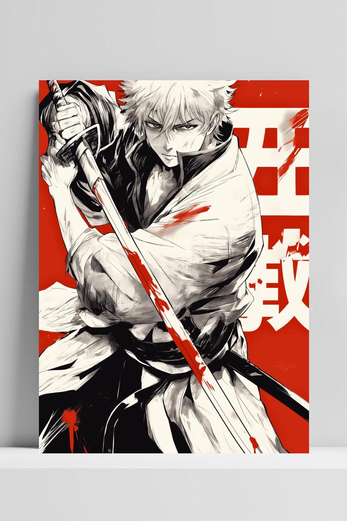 Gintama Gintoki Manga op 3mm aluminium dibond