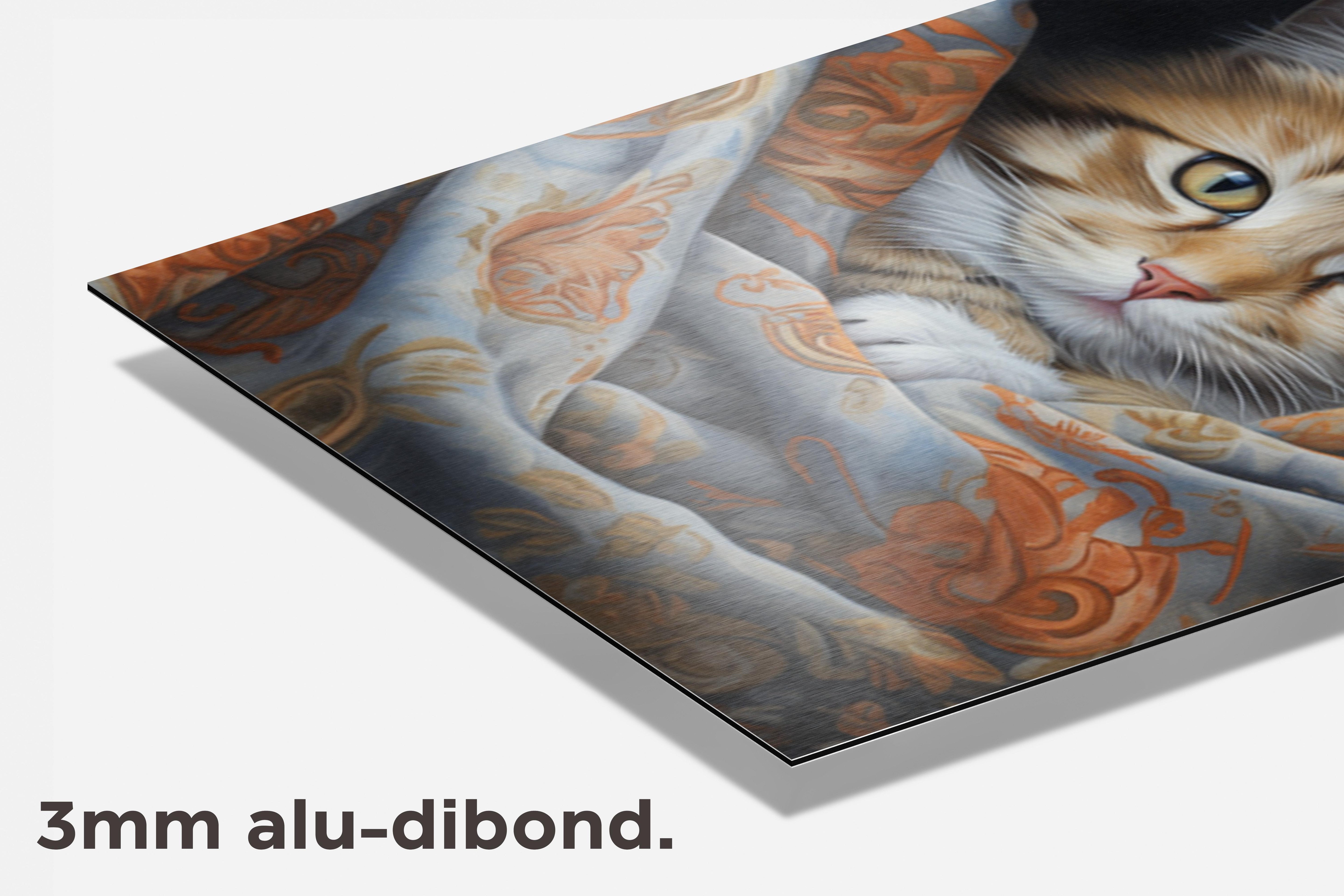 Kitten In Doek dibond detail