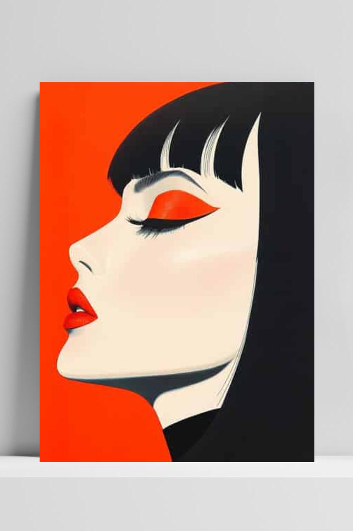 Dame Pop Art op 3mm aluminium dibond