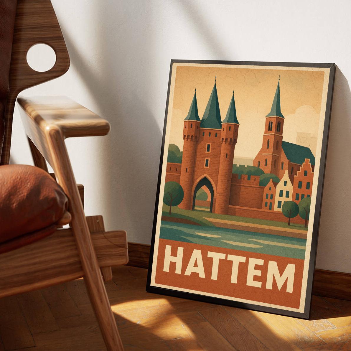 Hattem Text Vintage poster sfeerbeeld 3
