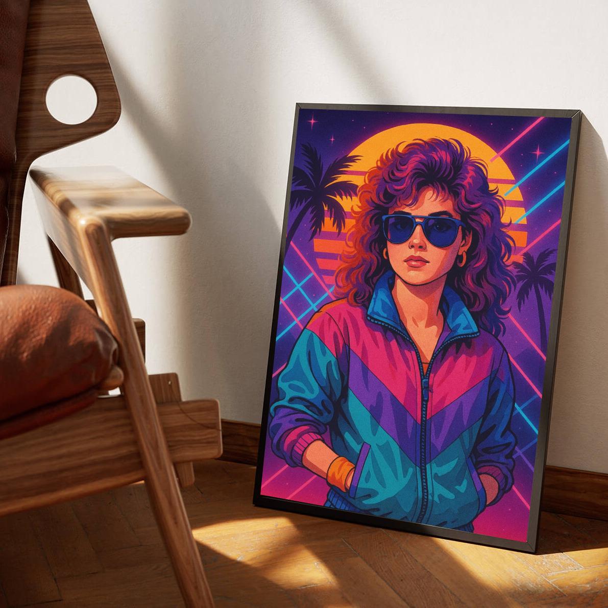 Retro woman Cartoon poster sfeerbeeld 3
