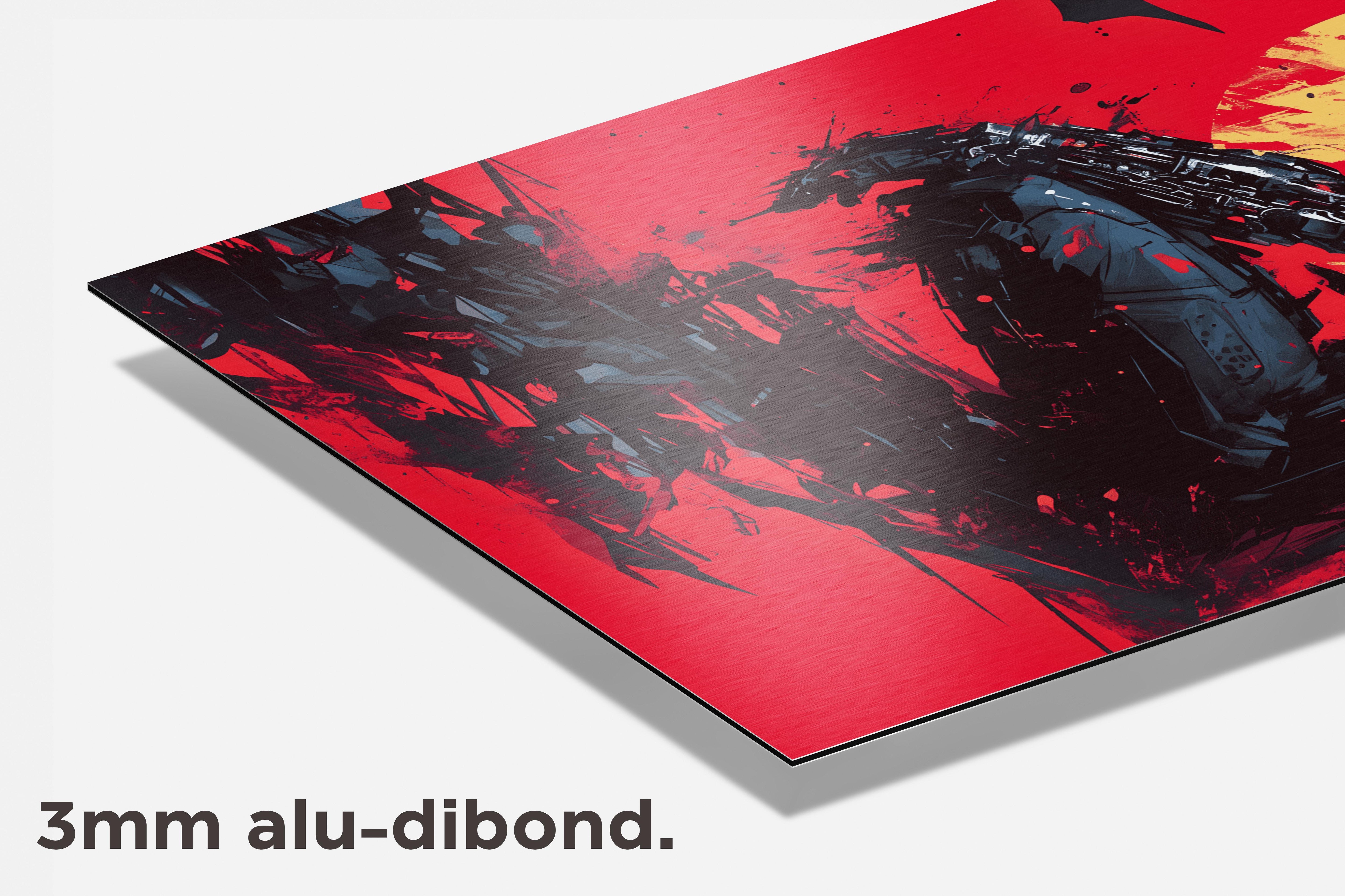 Batman Rood dibond detail