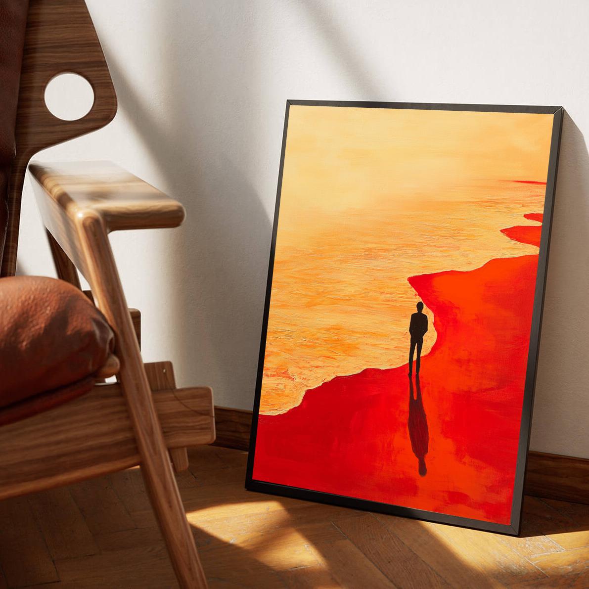 Man Silhouette Beach poster van 25 Artstreet