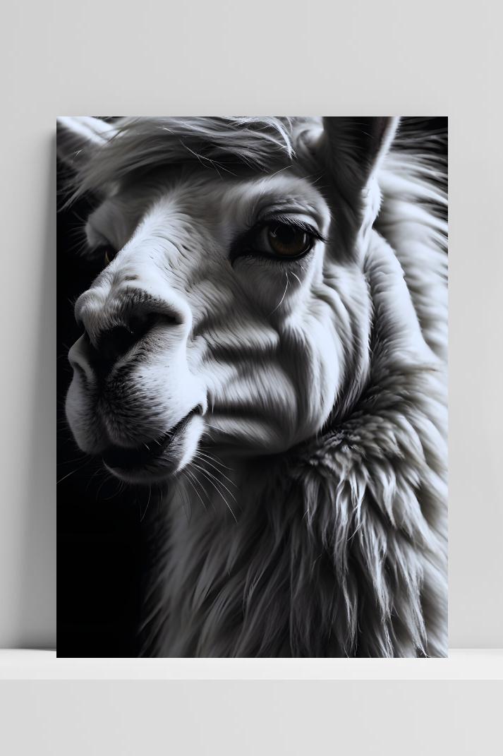 Lama Zwart Wit op 3mm aluminium dibond