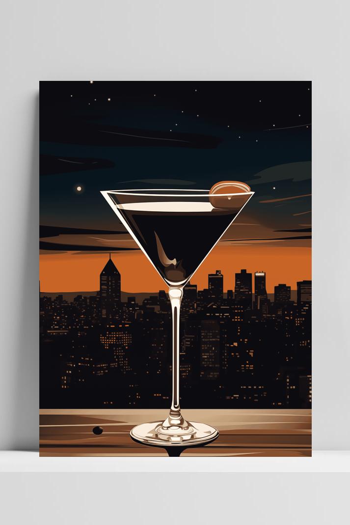 Espresso Martini op 3mm aluminium dibond