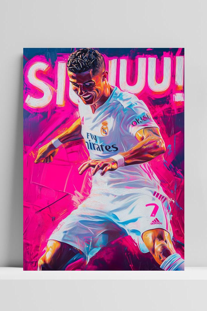 Cristiano Ronaldo op 3mm aluminium dibond