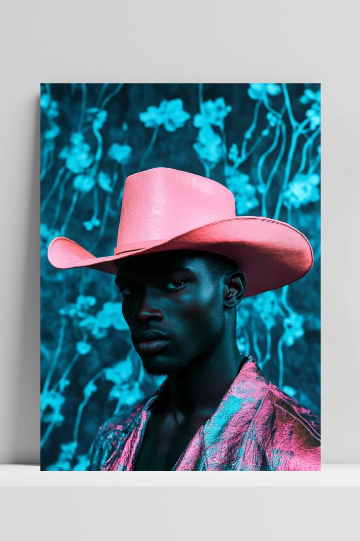 Cowboyhoed op 3mm aluminium dibond