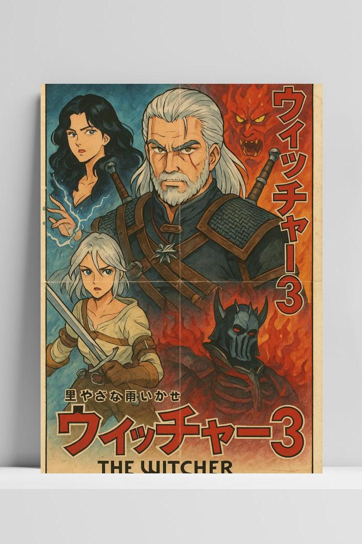 The Witcher Manga op 3mm aluminium dibond