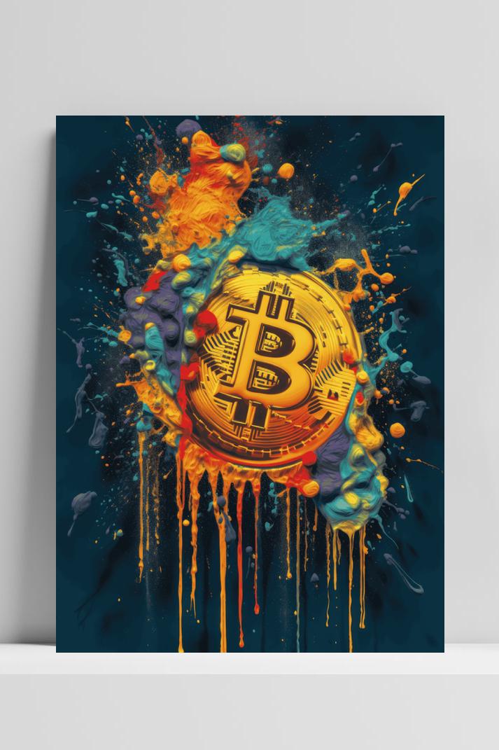 Bitcoin Crypto op 3mm aluminium dibond