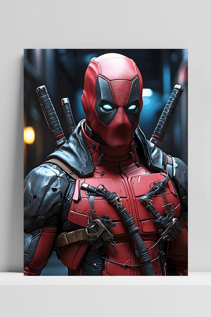 Deadpool op 3mm aluminium dibond