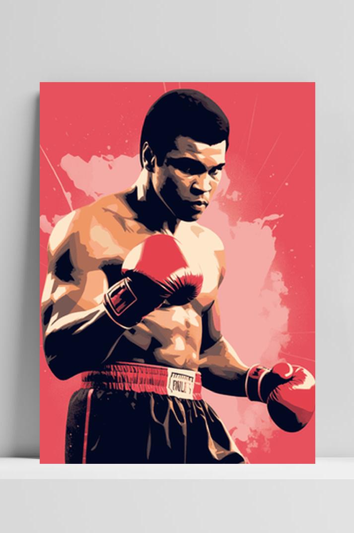 Muhammad Ali Poster op 3mm aluminium dibond