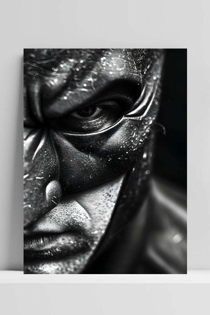 Batman Zwart-Wit op 3mm aluminium dibond