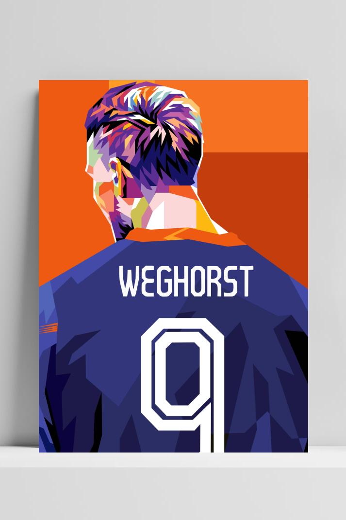 Wout Weghorst op 3mm aluminium dibond