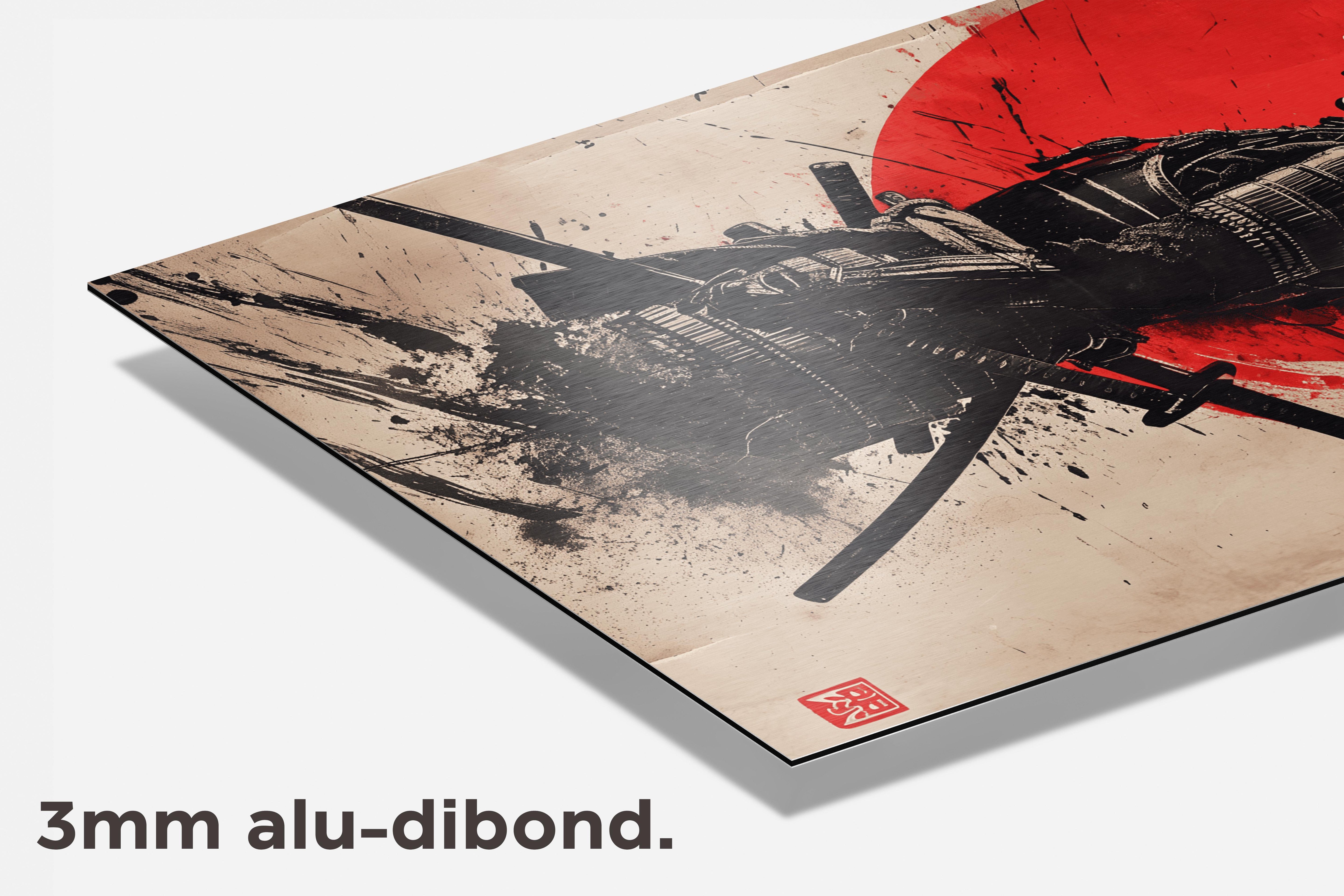 Samurai Rode Zon dibond detail
