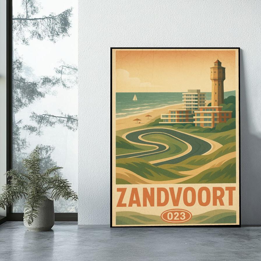 Zandvoort Text Vintage poster sfeerbeeld 1