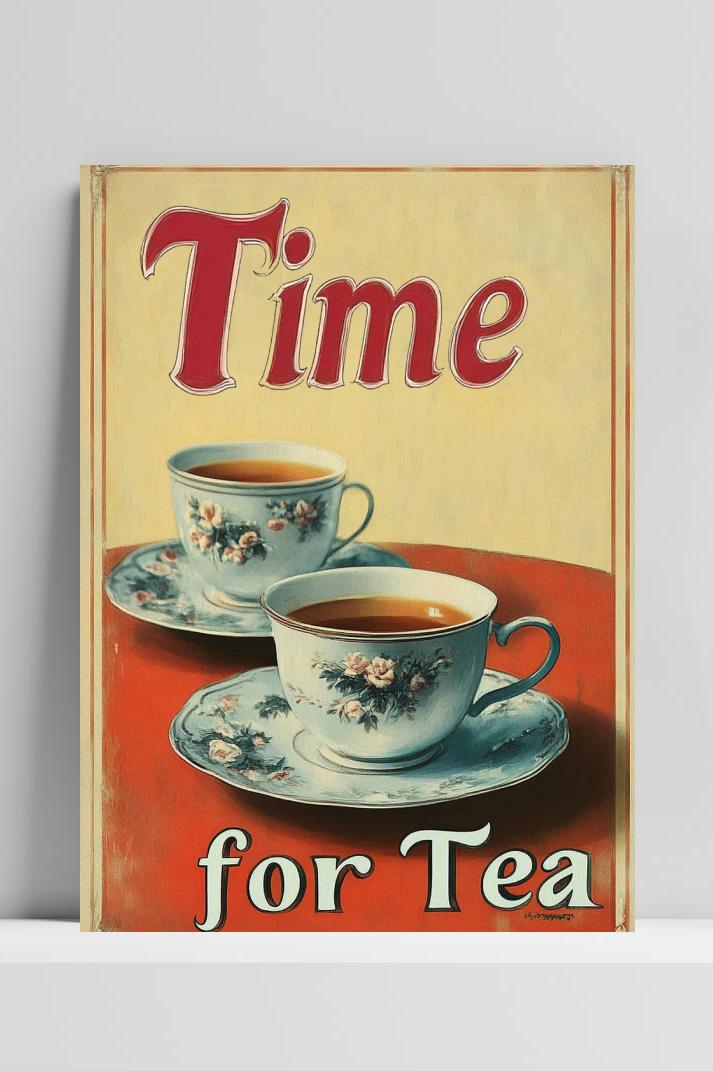 Tea Time op 3mm aluminium dibond