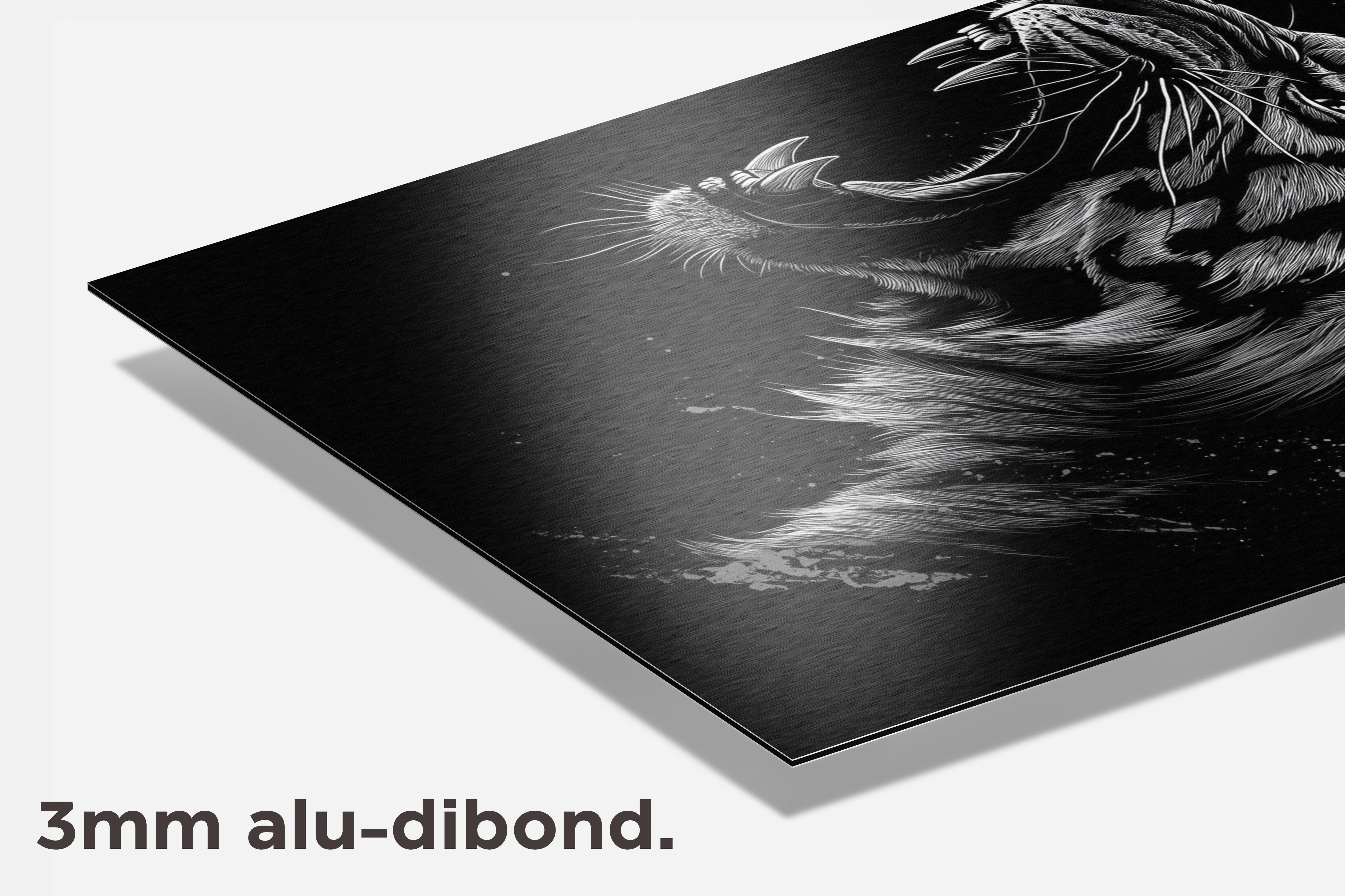 Tijger Zwart-Wit dibond detail