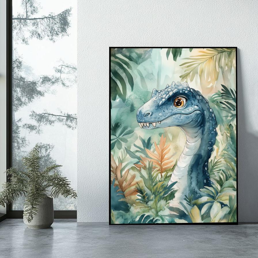 Dinosaur Aquarel poster sfeerbeeld 1