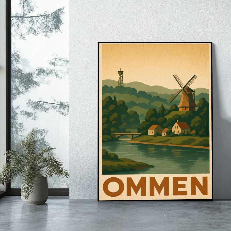 Ommen Text Vintage poster sfeerbeeld 1