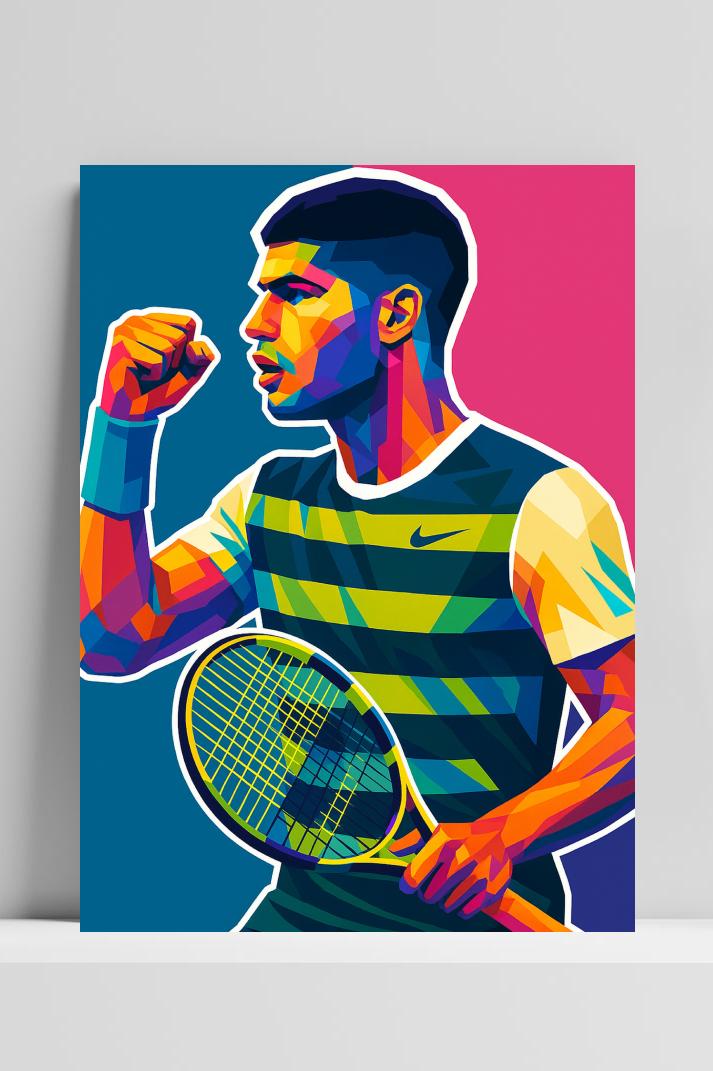 Carlos Alcaraz op 3mm aluminium dibond