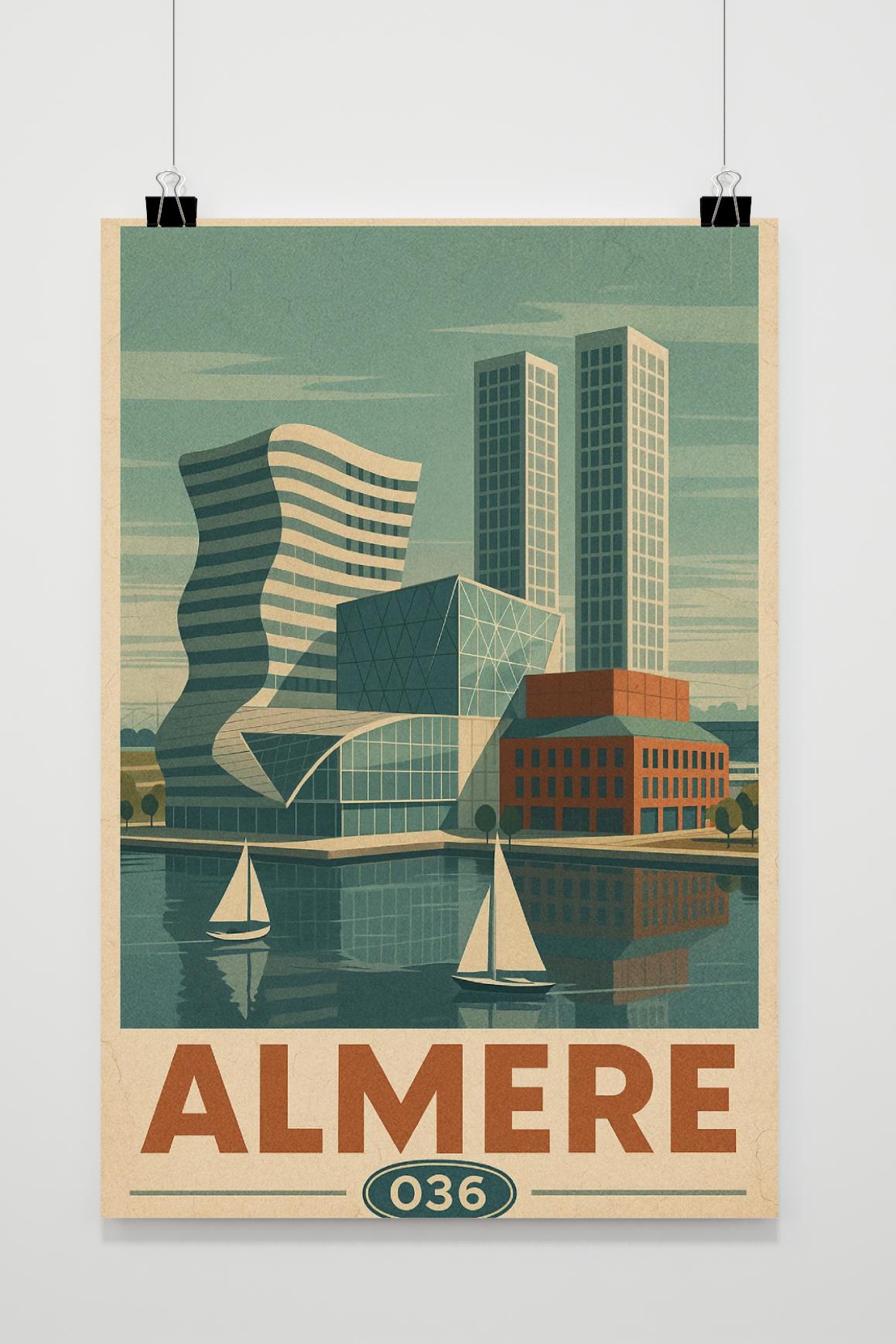 Póster Almere Netherlands Vintage de 25 Artstreet