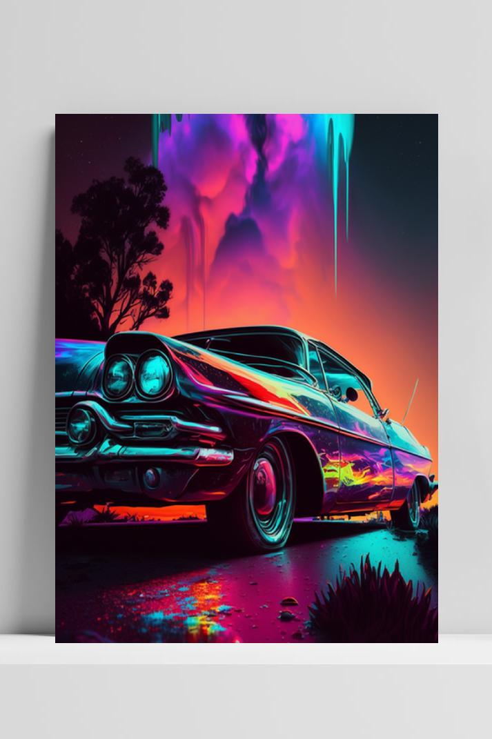 Cadillac Abstract op 3mm aluminium dibond