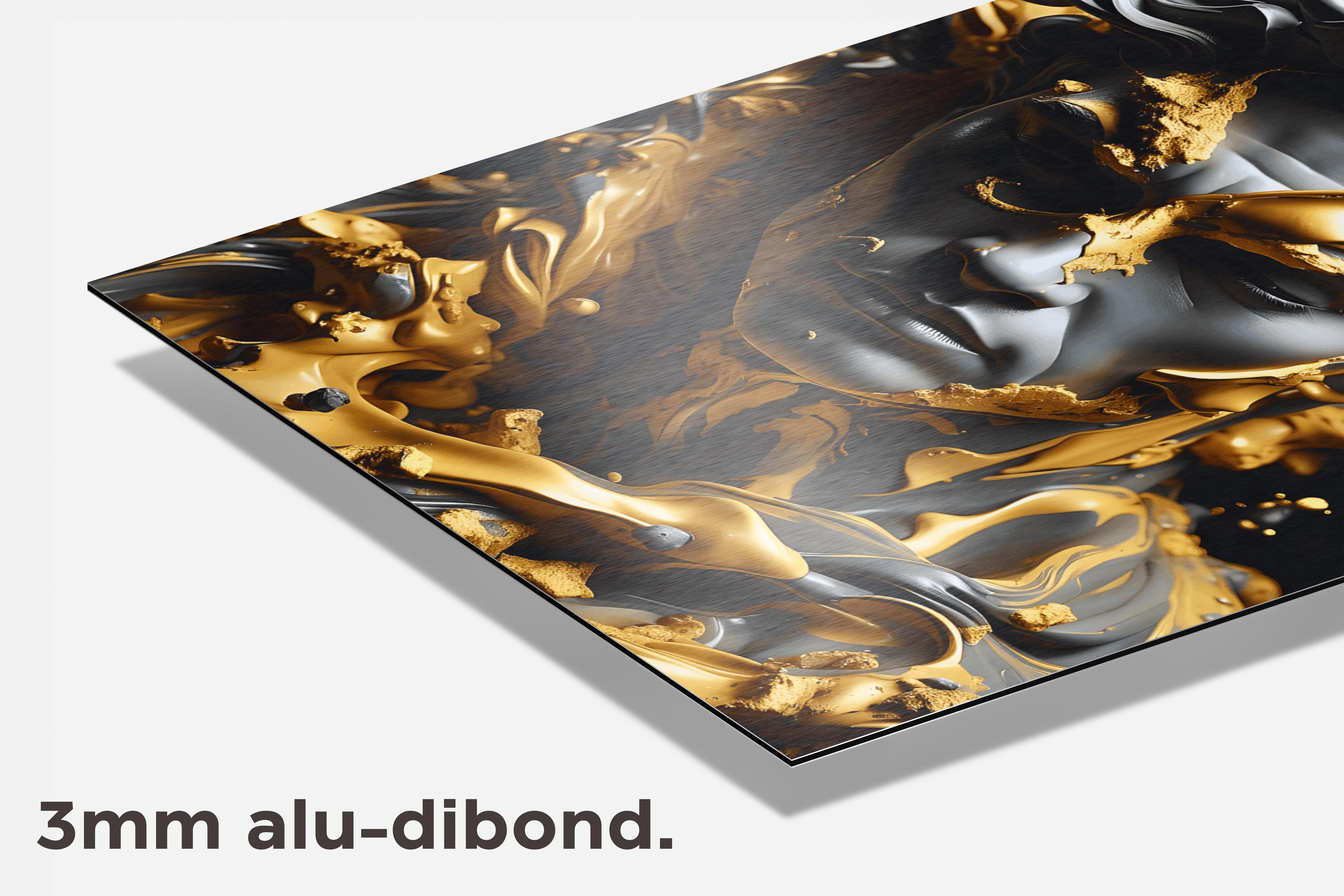 Goud Standbeeld dibond detail