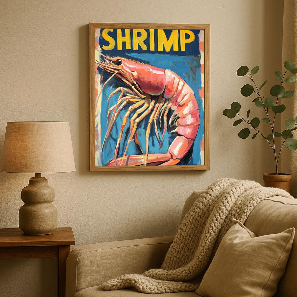 Shrimp Text Aquarel poster sfeerbeeld 2