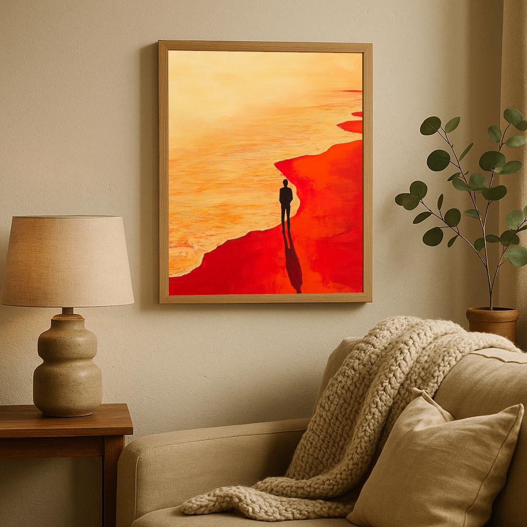 Man Silhouette Beach poster sfeerbeeld 1