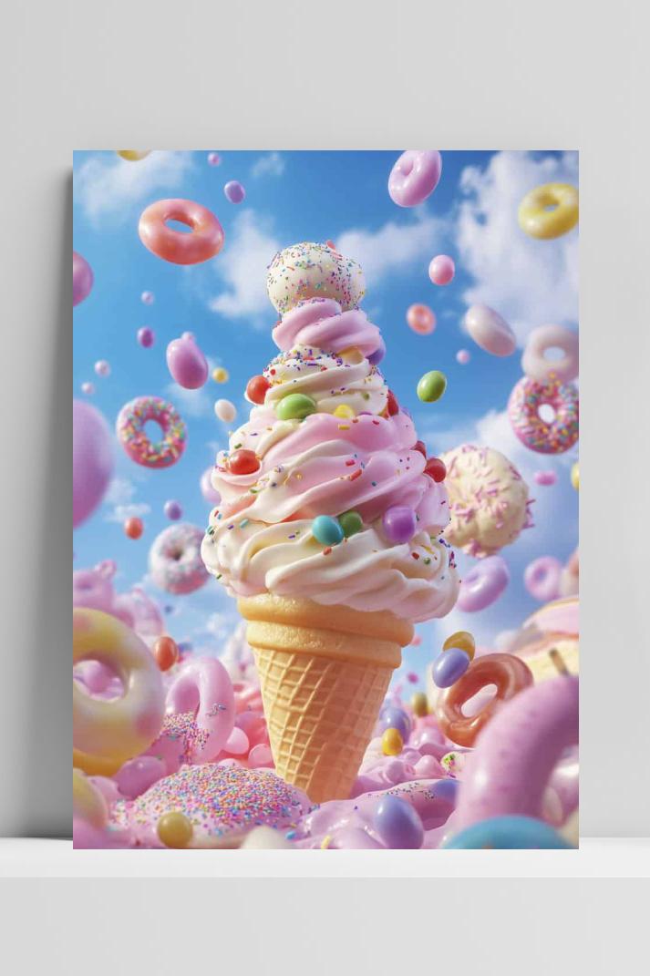IJsje Donuts op 3mm aluminium dibond