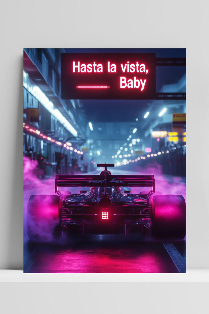 Hasta La Vista op 3mm aluminium dibond