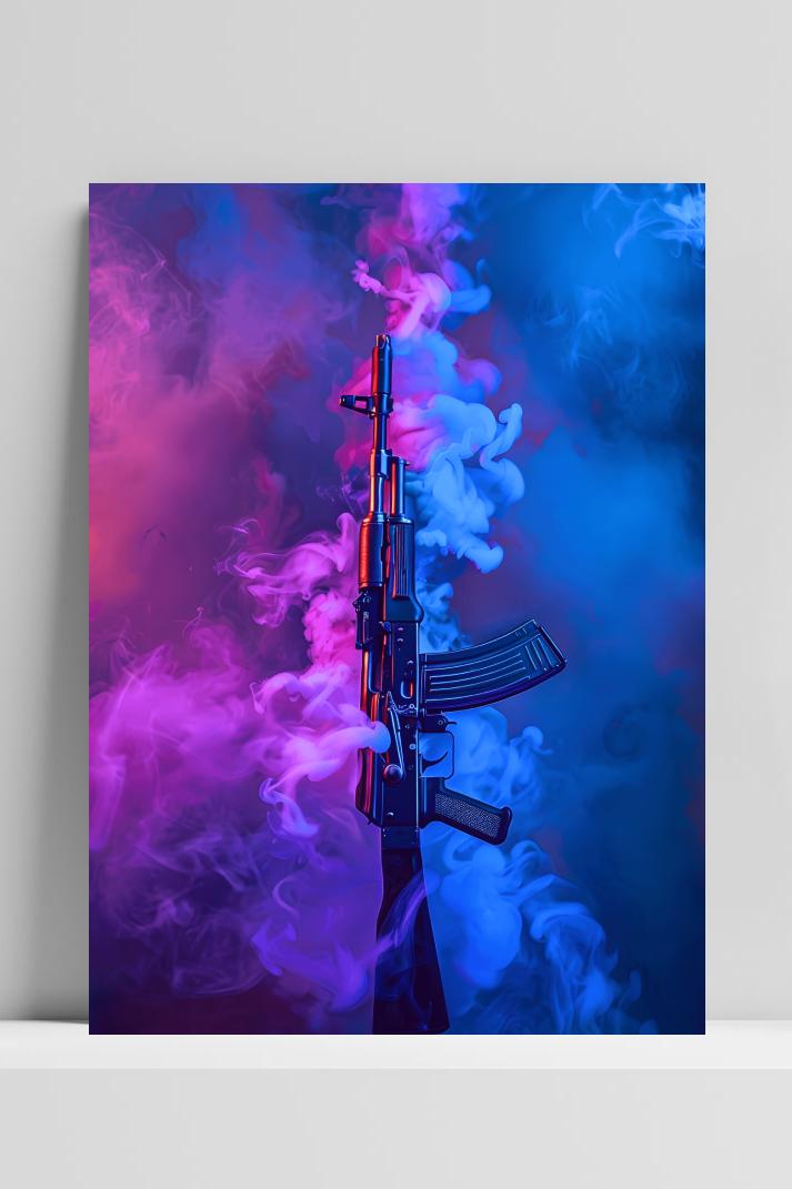 AK47 op 3mm aluminium dibond