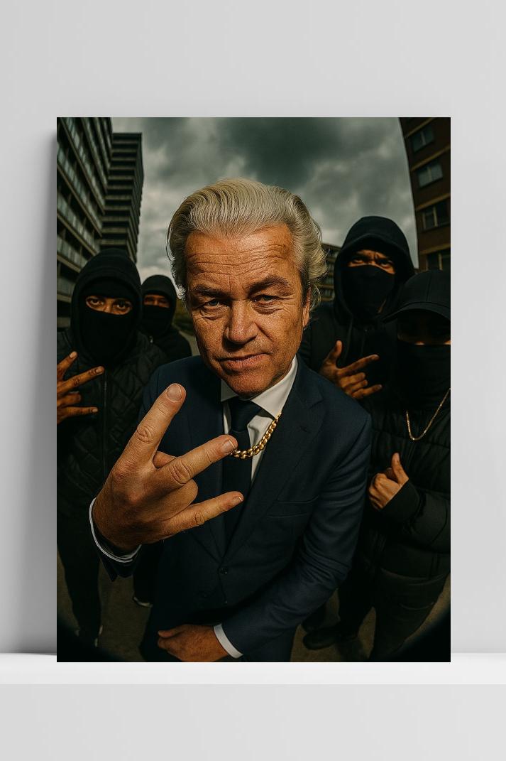 Geert Wilders op 3mm aluminium dibond