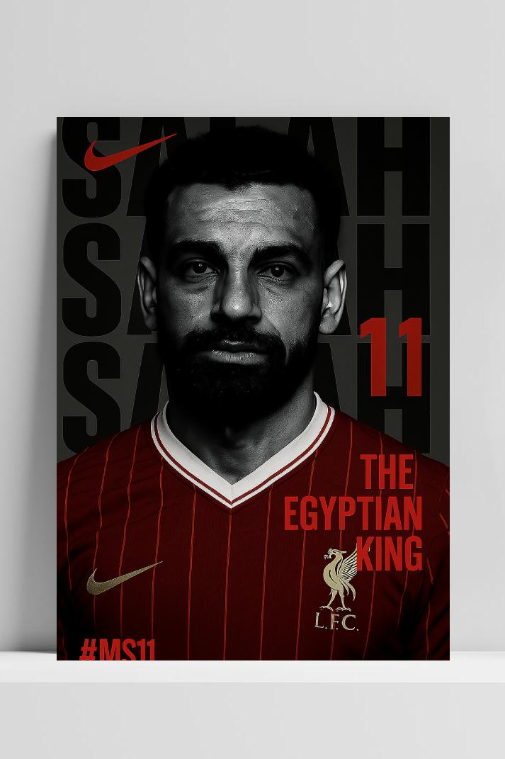 Mohamed Salah The Egyptian King op 3mm aluminium dibond