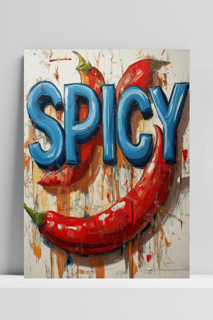Spicy Text Pepper op 3mm aluminium dibond
