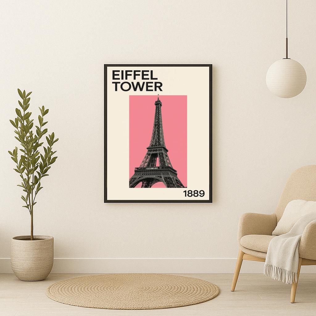 Eiffel Tower 1889 Text poster sfeerbeeld 2