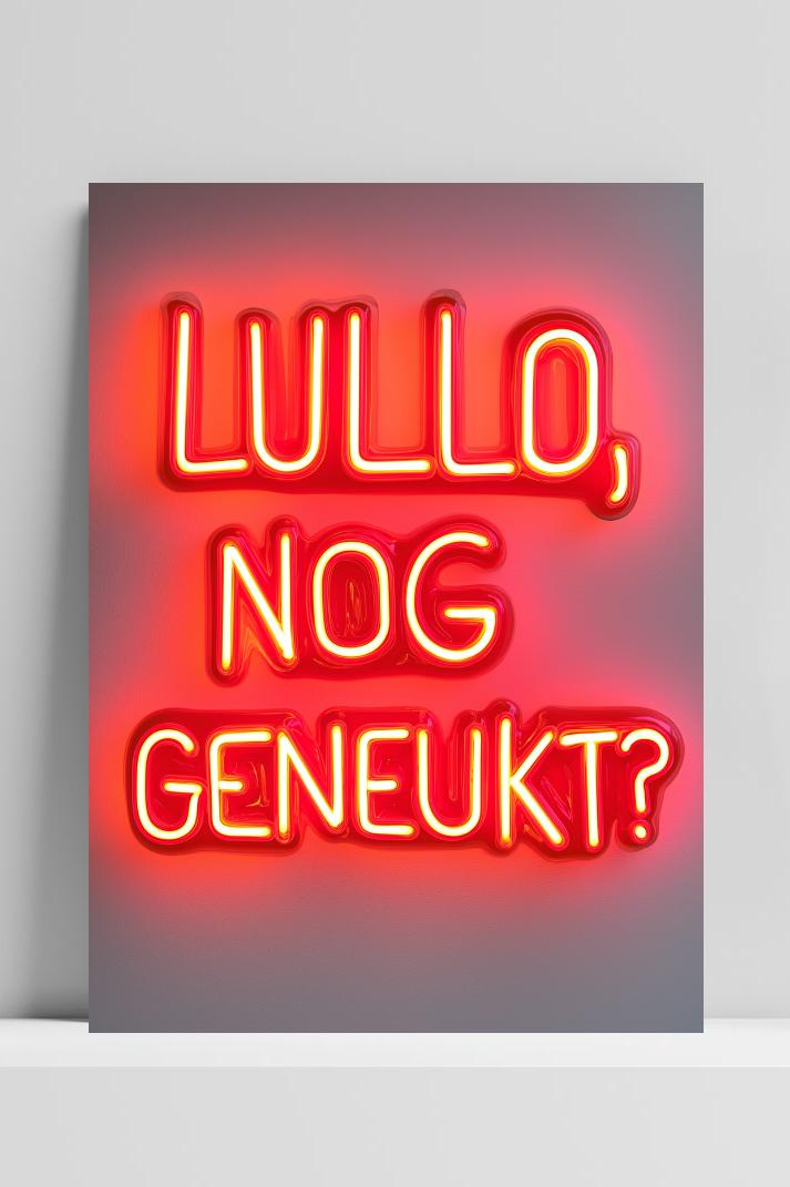 Lullo Nog Geneukt? op 3mm aluminium dibond