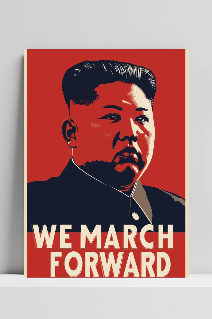 Kim Jong Un op 3mm aluminium dibond
