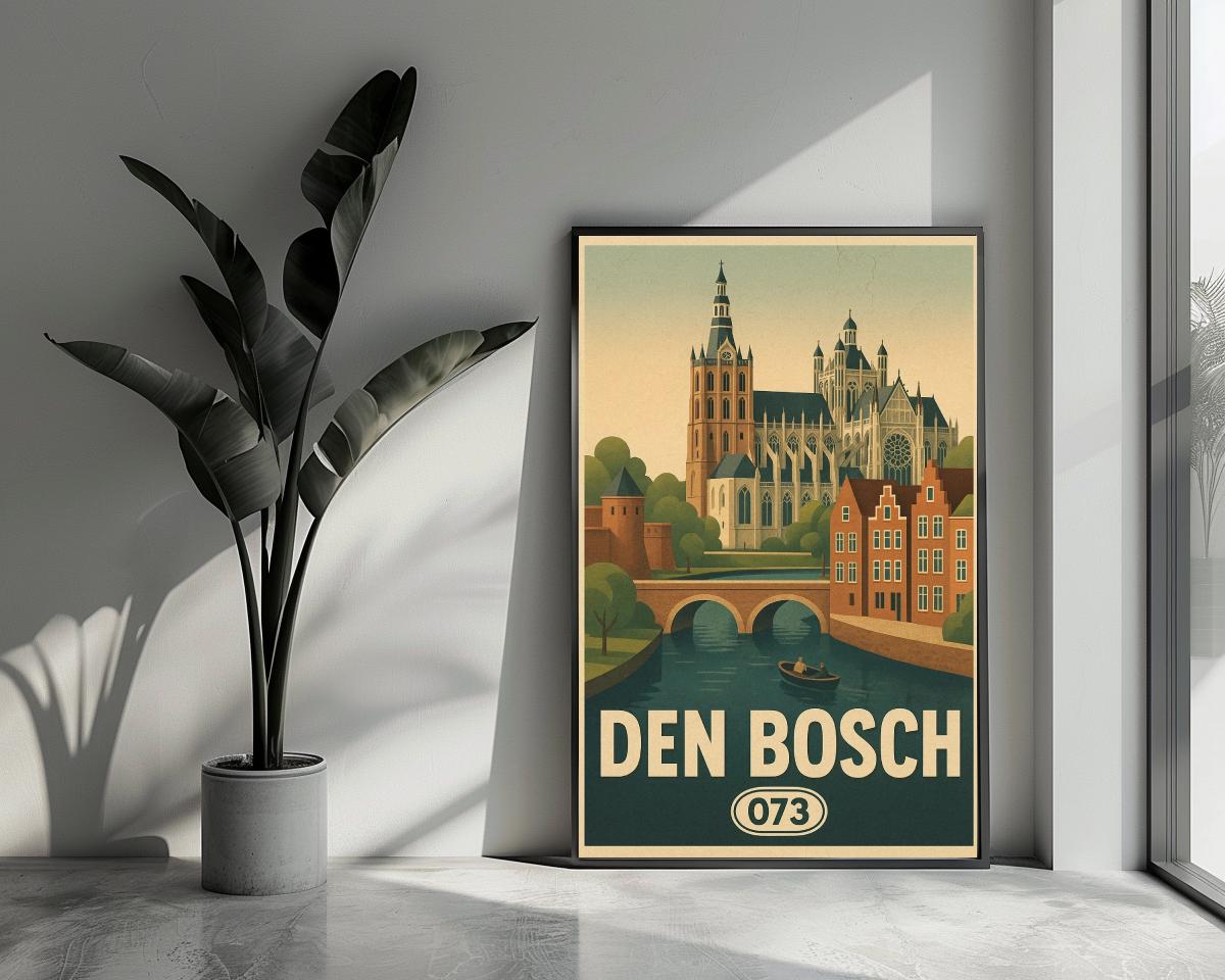 Den Bosch Text Vintage poster van 25 Artstreet
