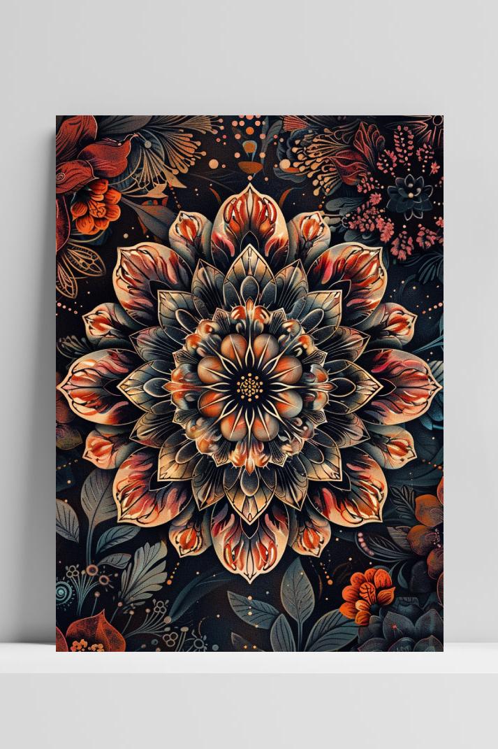 Bloem Mandala op 3mm aluminium dibond