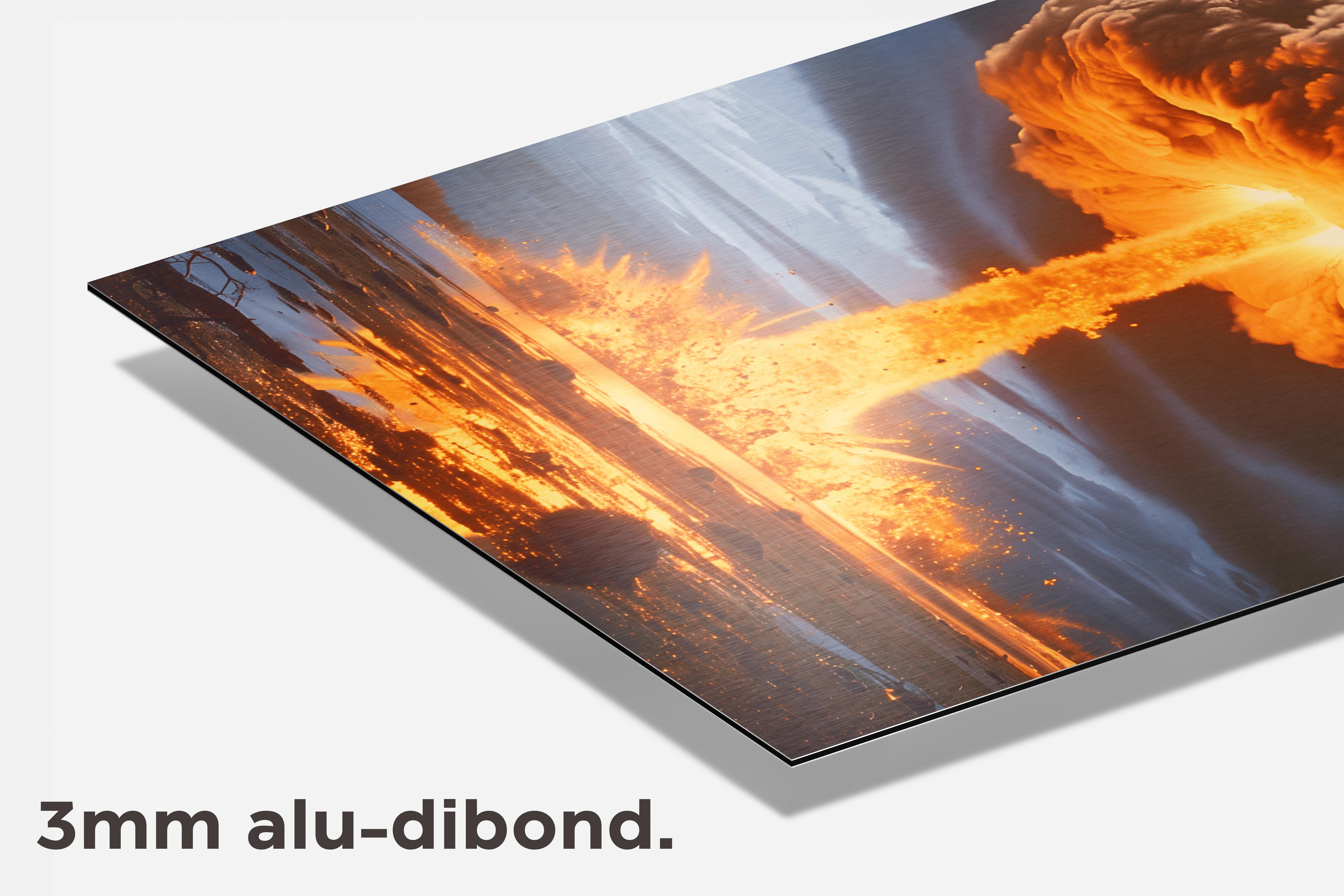 Atoomexplosie dibond detail