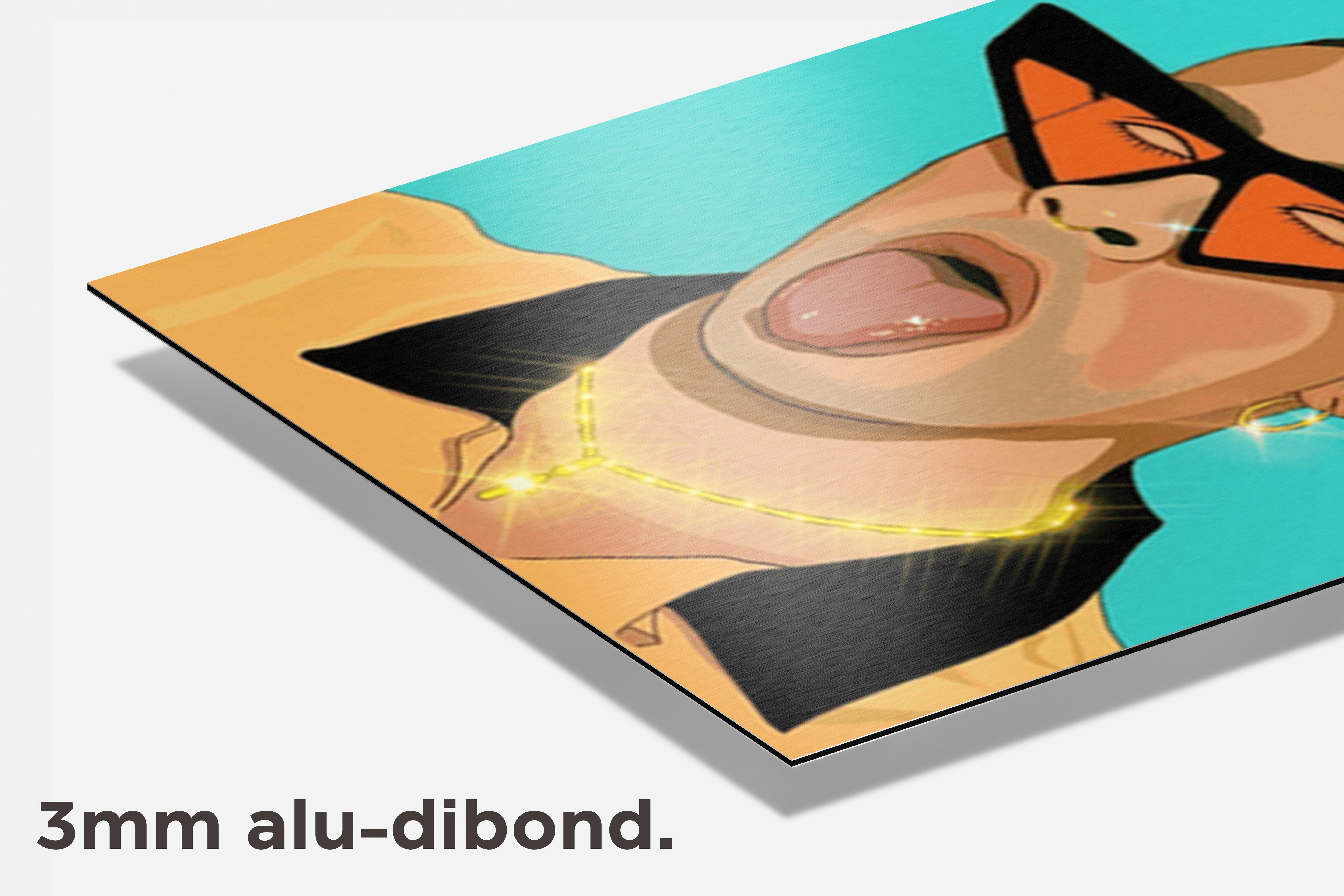 Bad Bunny Tong dibond detail