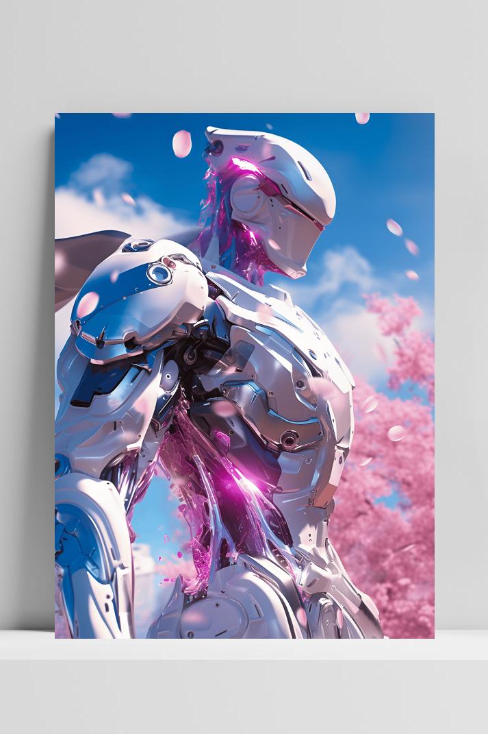 Witte Robot op 3mm aluminium dibond