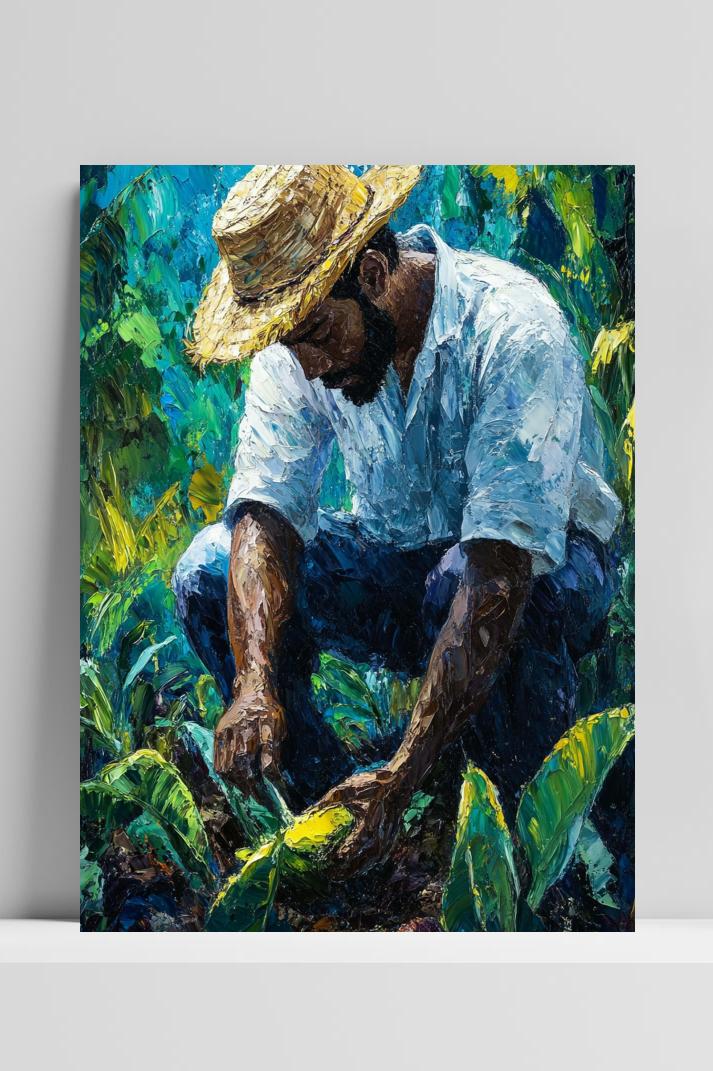 Farmer Aquarel op 3mm aluminium dibond