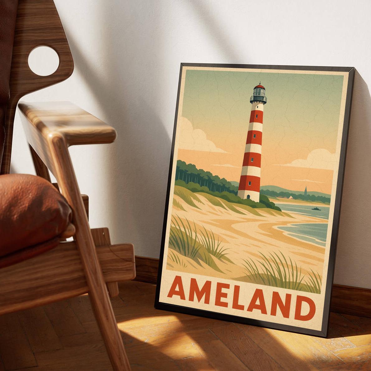 Ameland Text Vintage poster sfeerbeeld 3